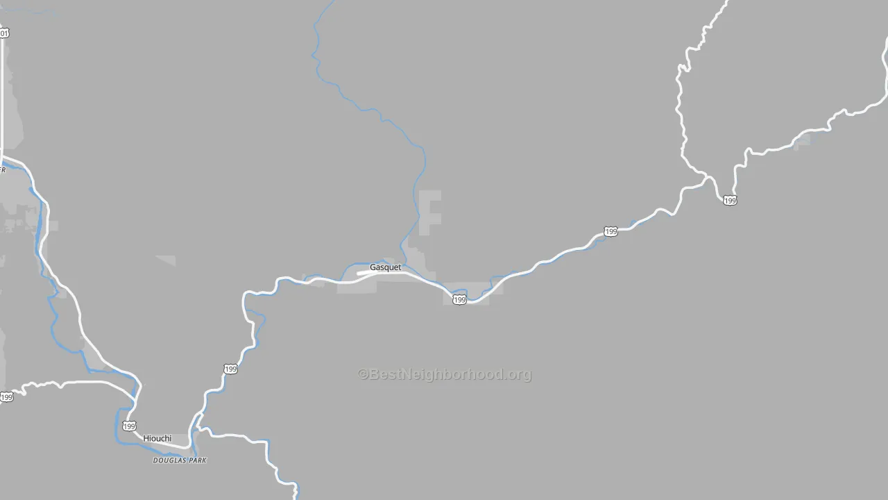 Transit Grade map of Gasquet, CA