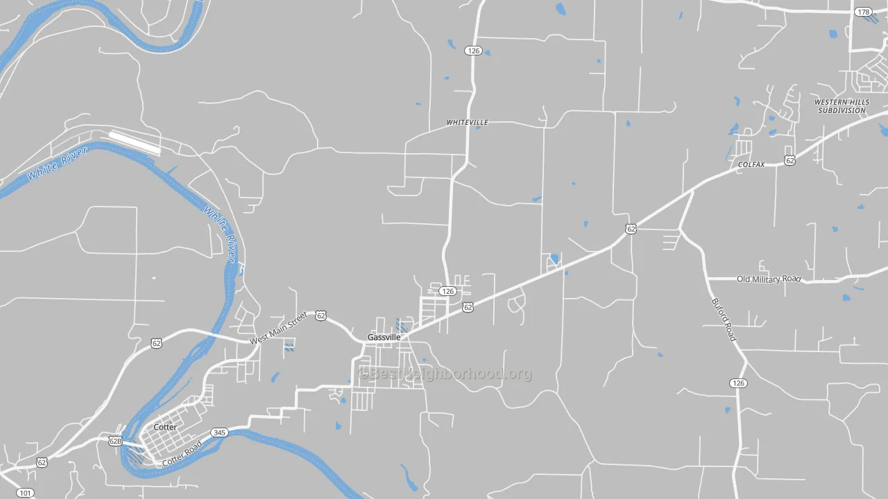 Transit Grade map of Gassville, AR
