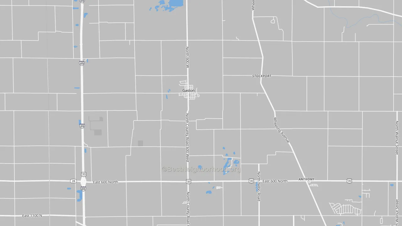 Transit Grade map of Gaston, IN