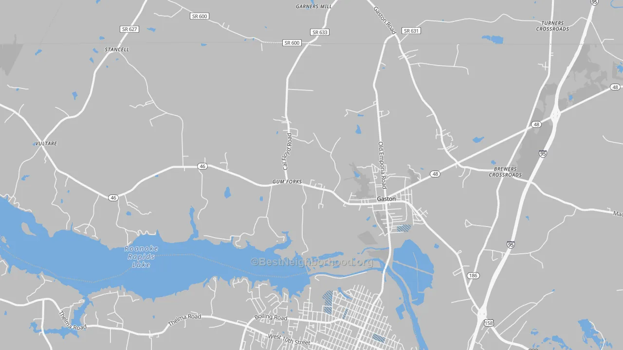 Transit Grade map of Gaston, NC