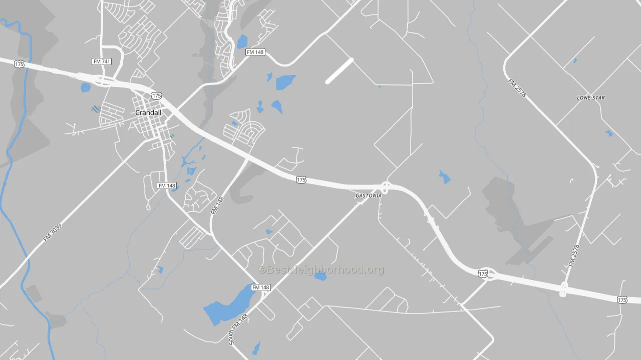 Transit Grade map of Gastonia, TX