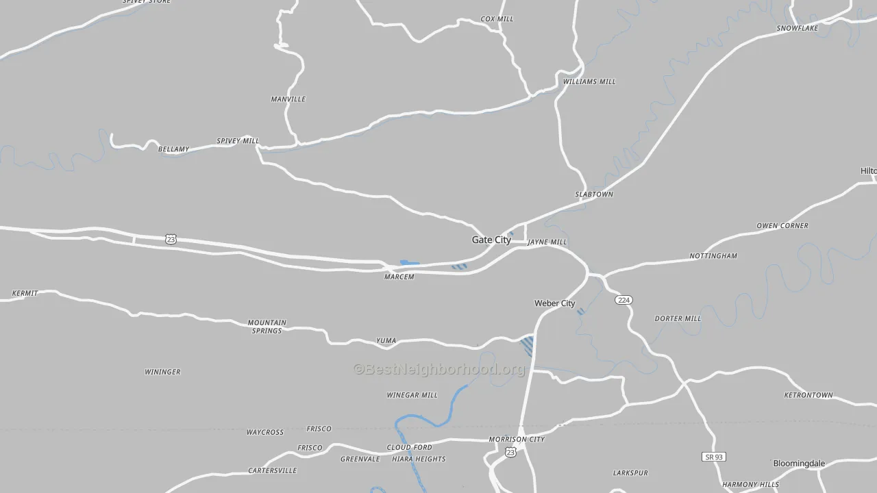 Transit Grade map of Gate City, VA