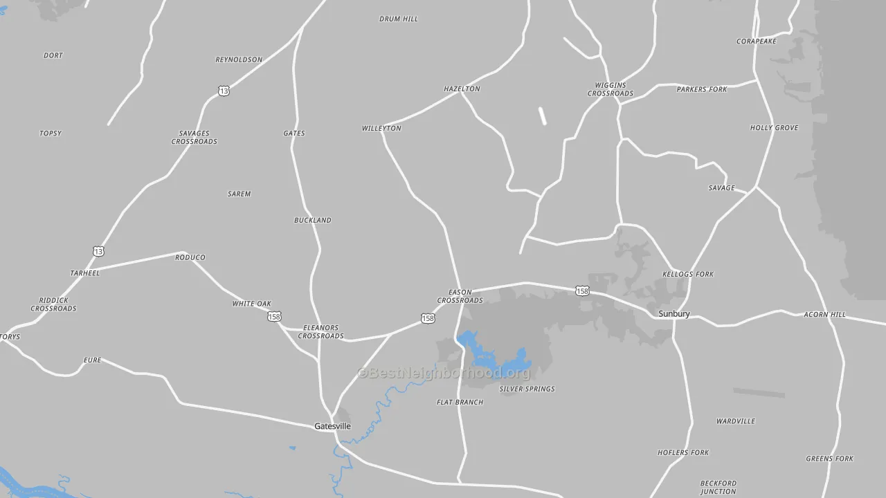 Transit Grade map of Gates County, NC