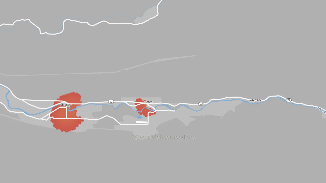 Transit Grade map of Gates, OR