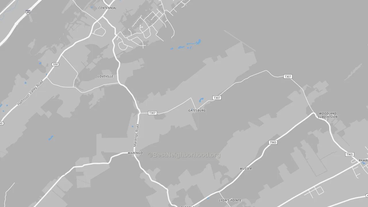 Transit Grade map of Gatesburg, PA