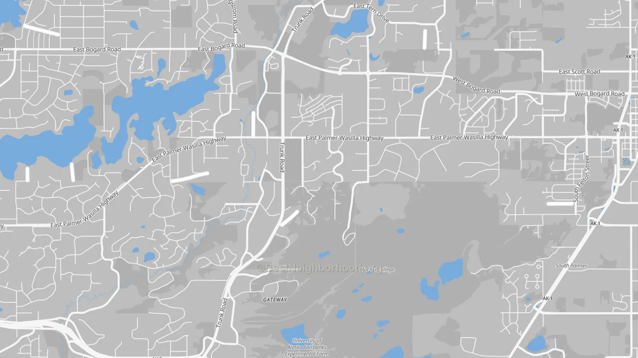 Transit Grade map of Gateway, AK