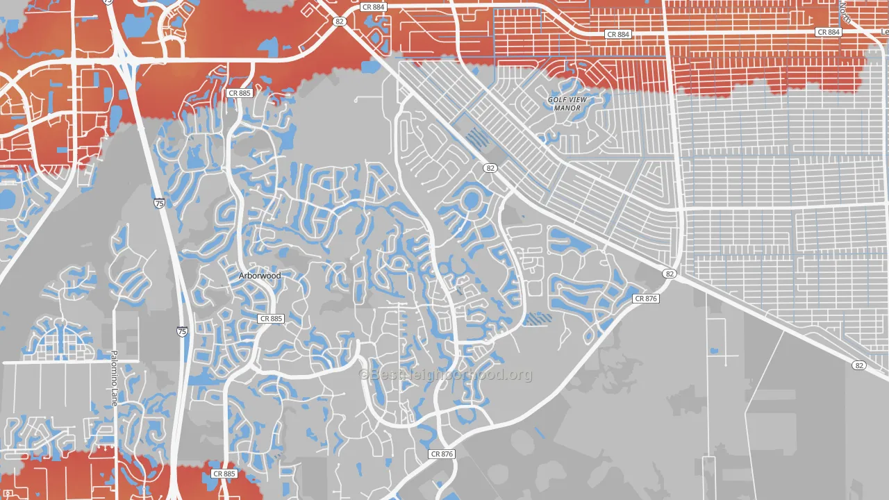 Transit Grade map of Gateway, FL