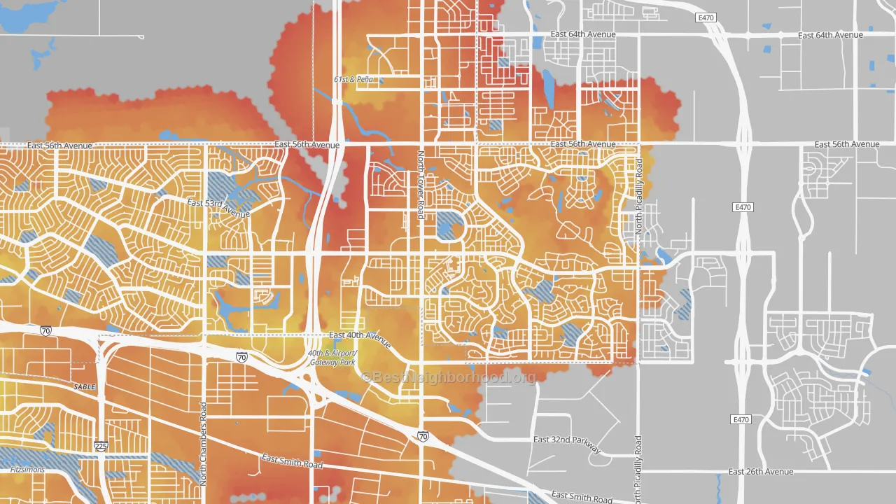 Transit Grade map of Gateway-Green Valley Ranch, Denver, CO