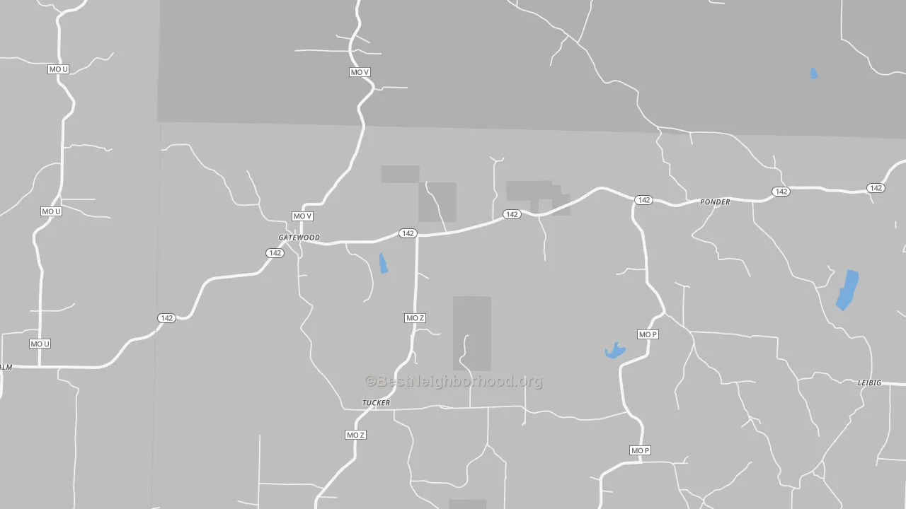 Transit Grade map of Gatewood, MO