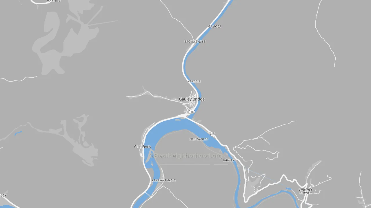 Transit Grade map of Gauley Bridge, WV