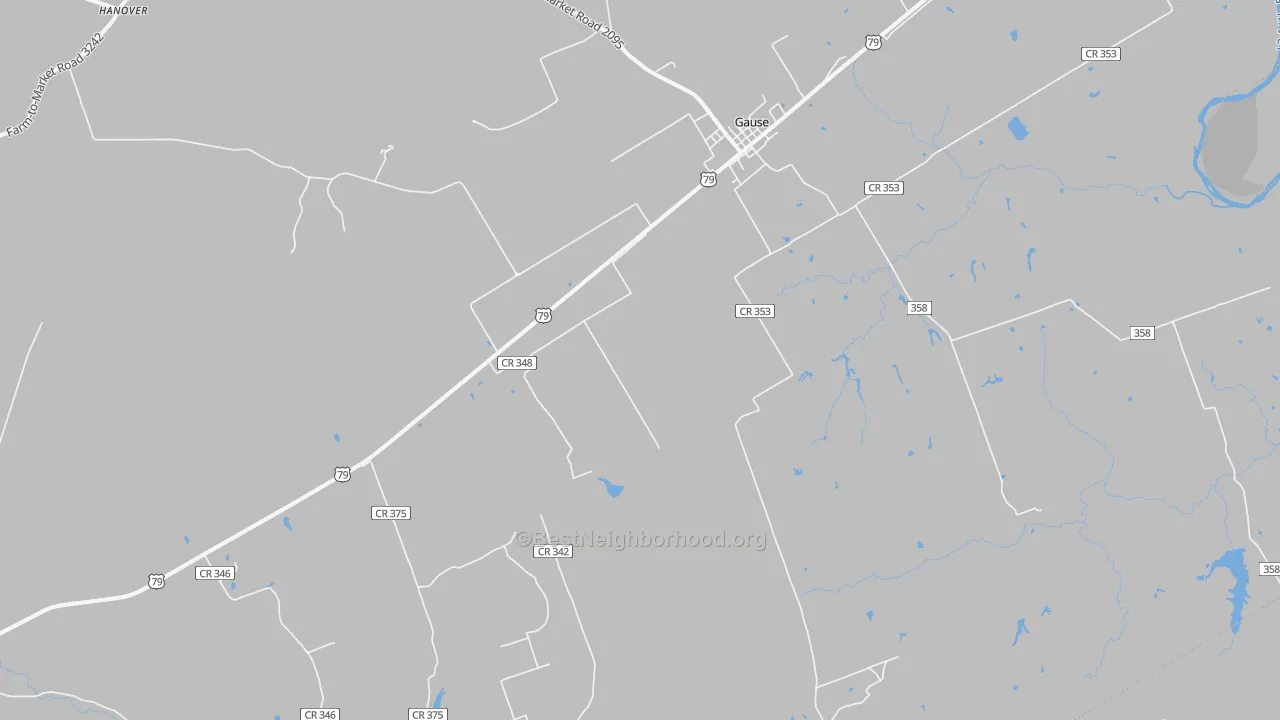 Transit Grade map of Gause, TX