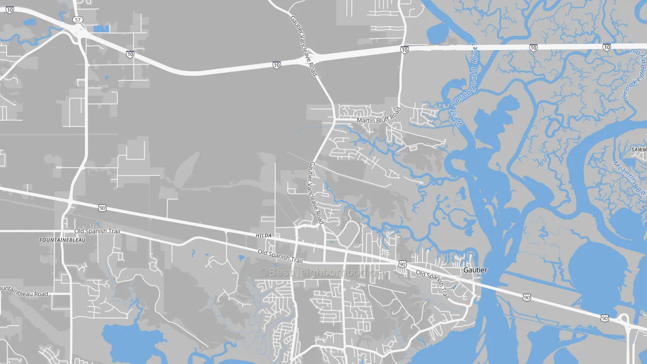 Transit Grade map of Gautier, MS