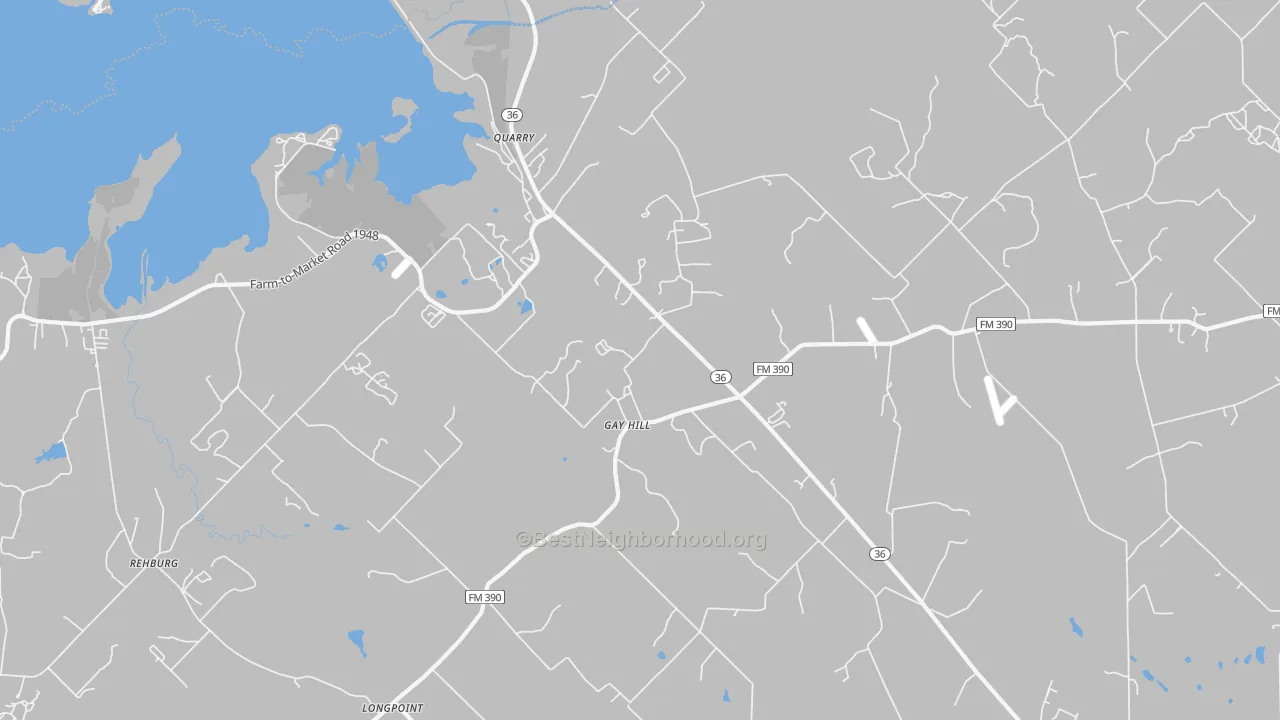 Transit Grade map of Gay Hill, TX