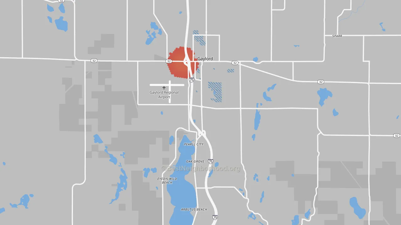 Transit Grade map of Gaylord, MI