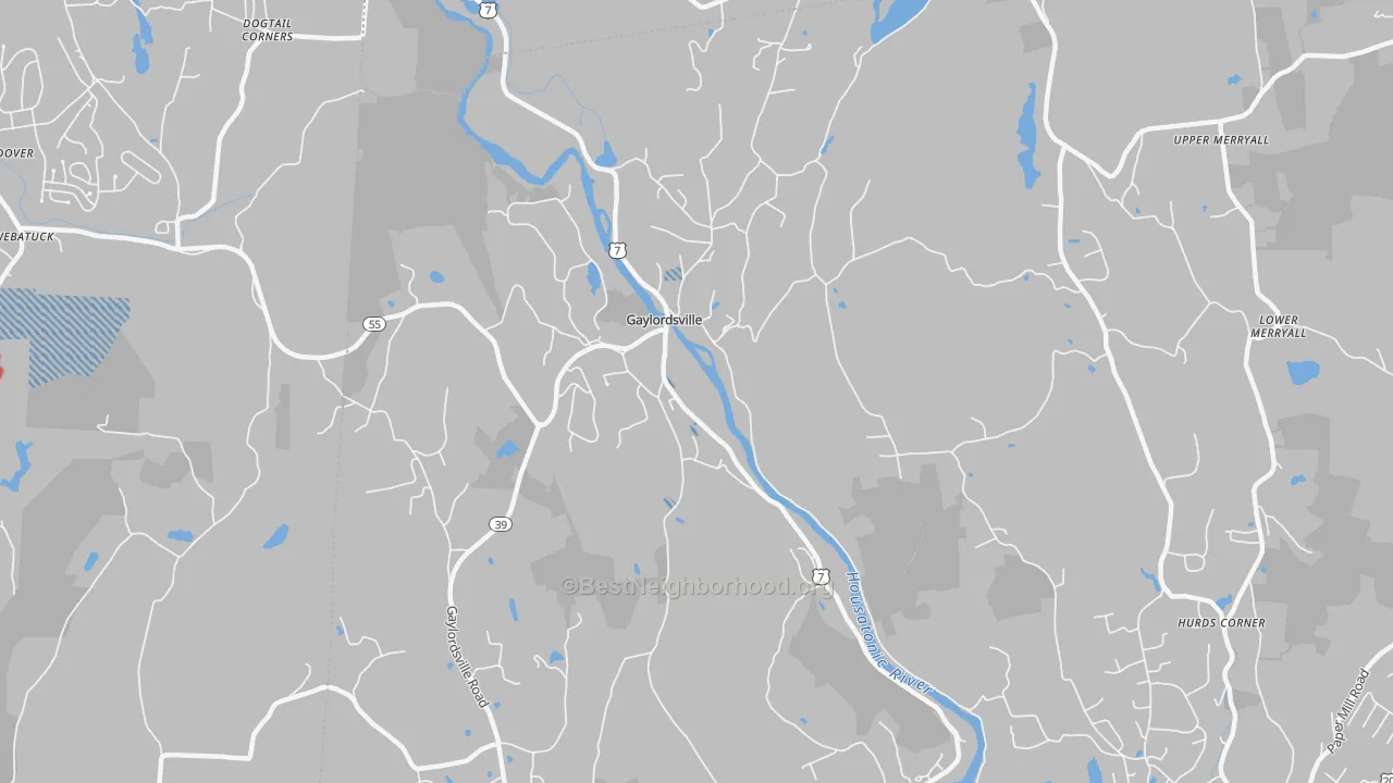 Transit Grade map of Gaylordsville, CT