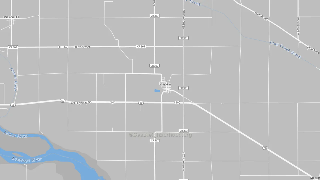 Transit Grade map of Gayville, SD