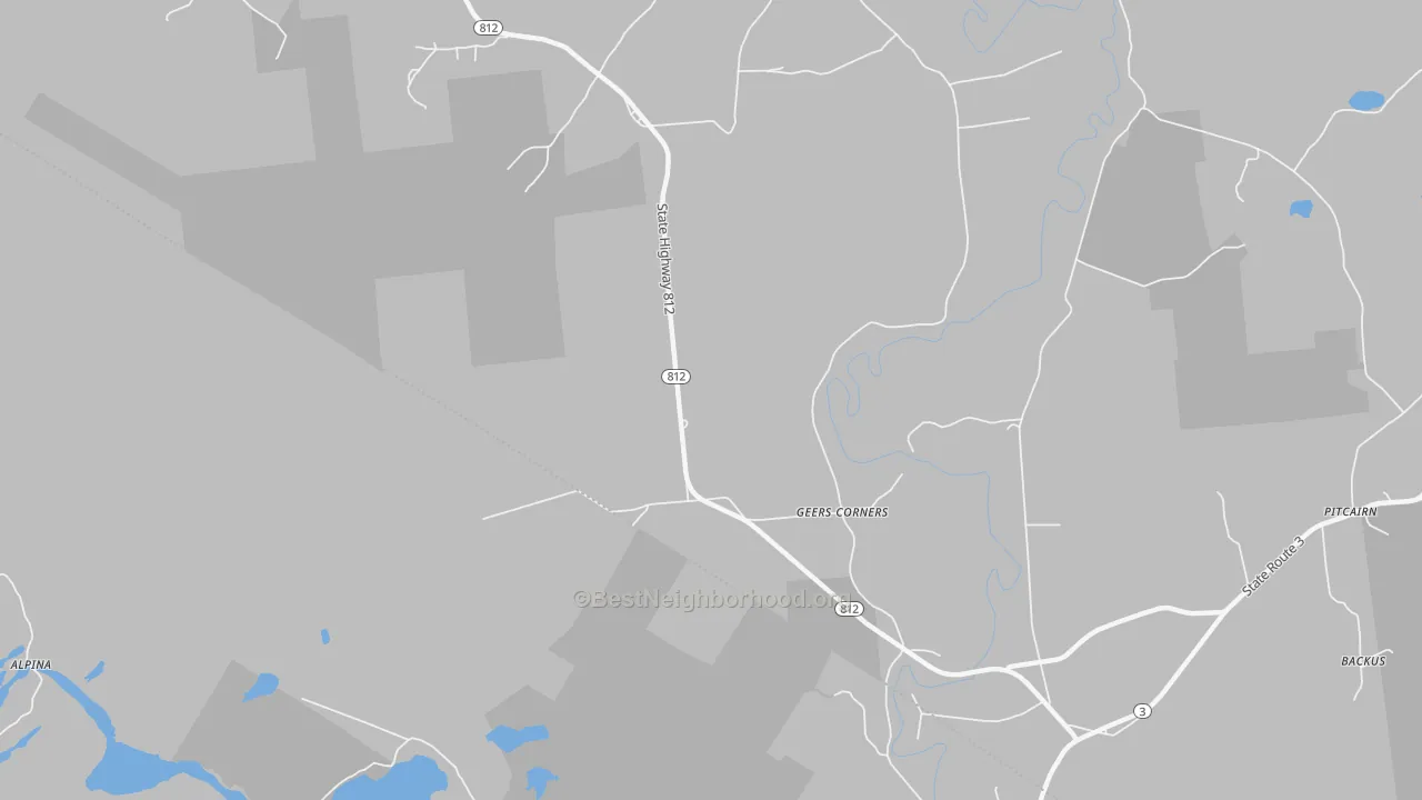 Transit Grade map of Geers Corners, NY