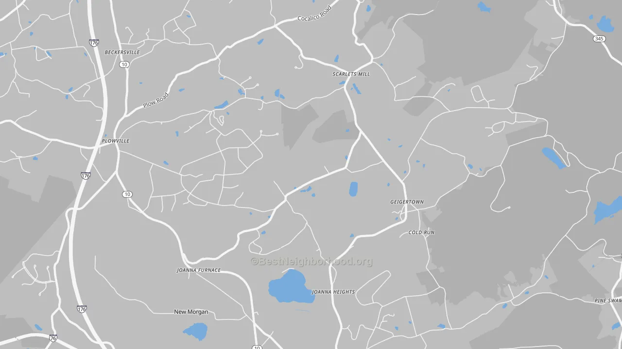 Transit Grade map of Geigertown, PA
