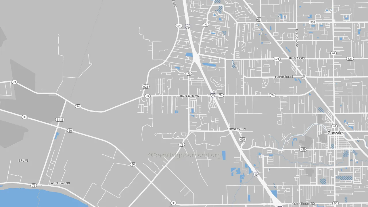 Transit Grade map of Geismar, LA
