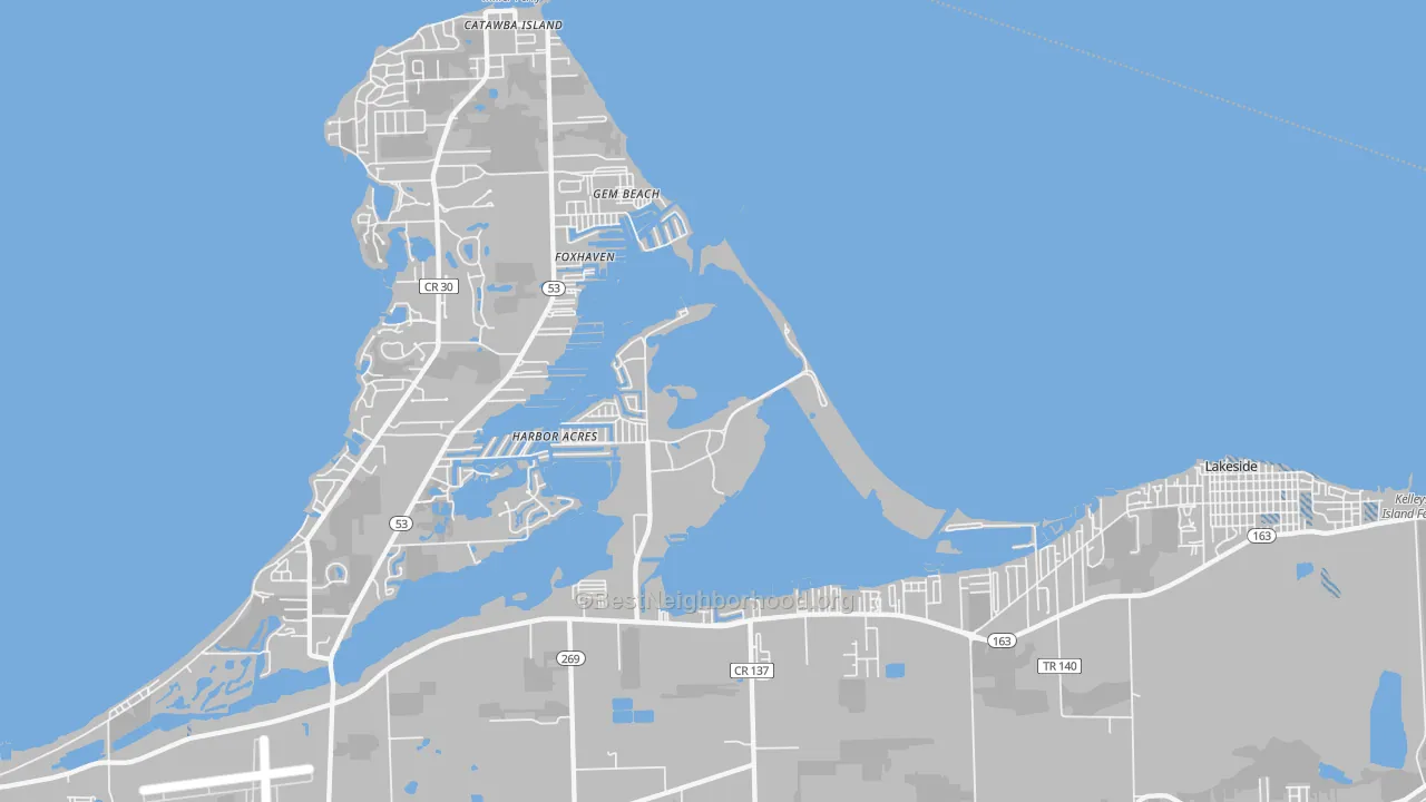 Transit Grade map of Gem Beach, OH