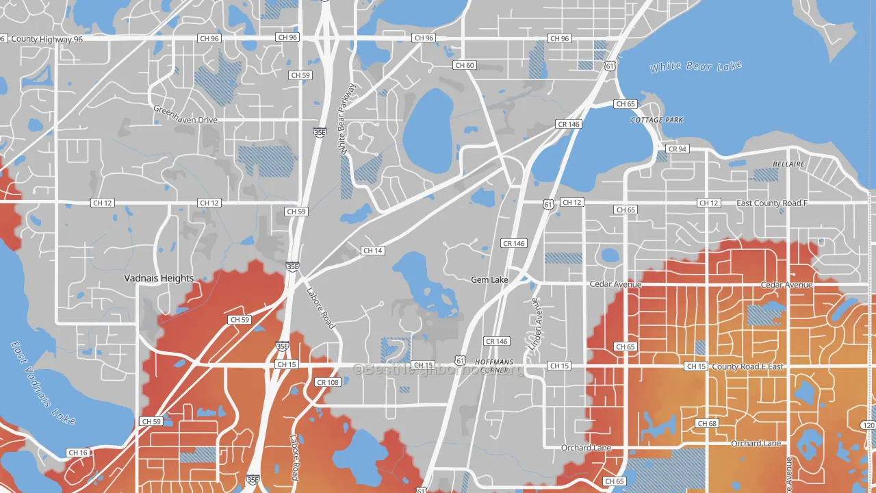 Transit Grade map of Gem Lake, MN