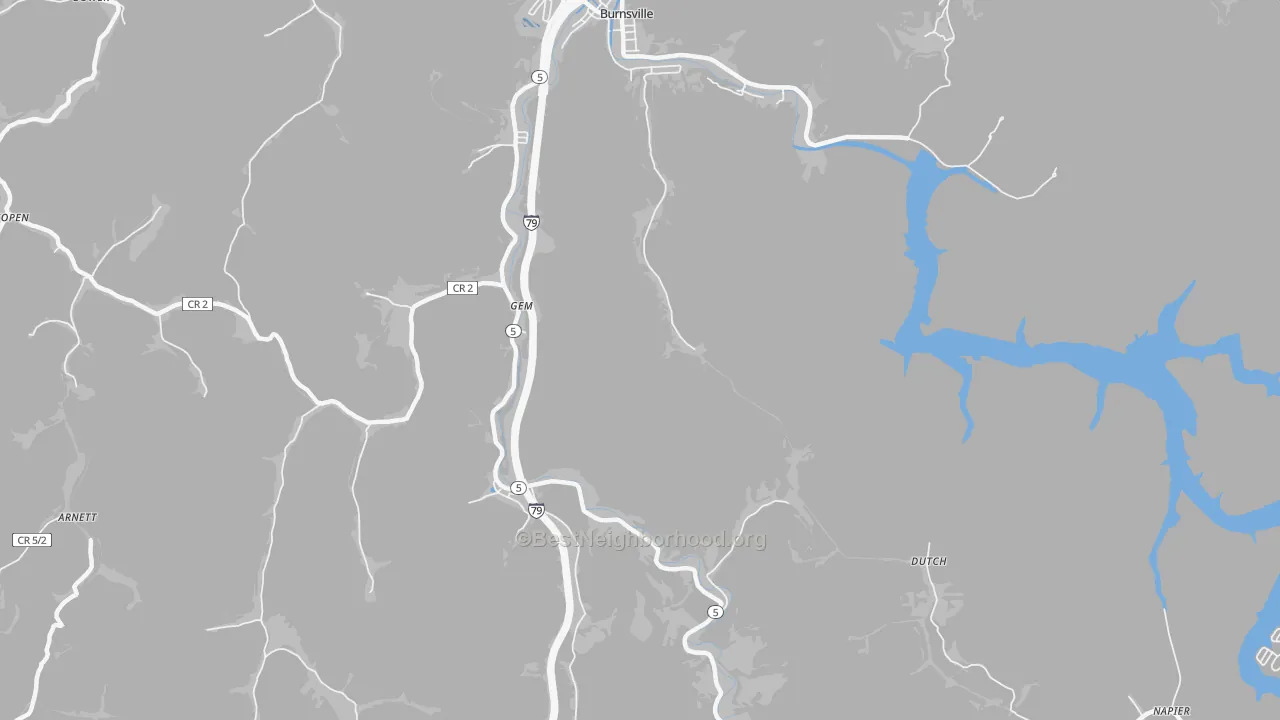 Transit Grade map of Gem, WV