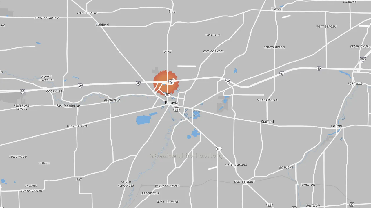 Transit Grade map of Genesee County, NY