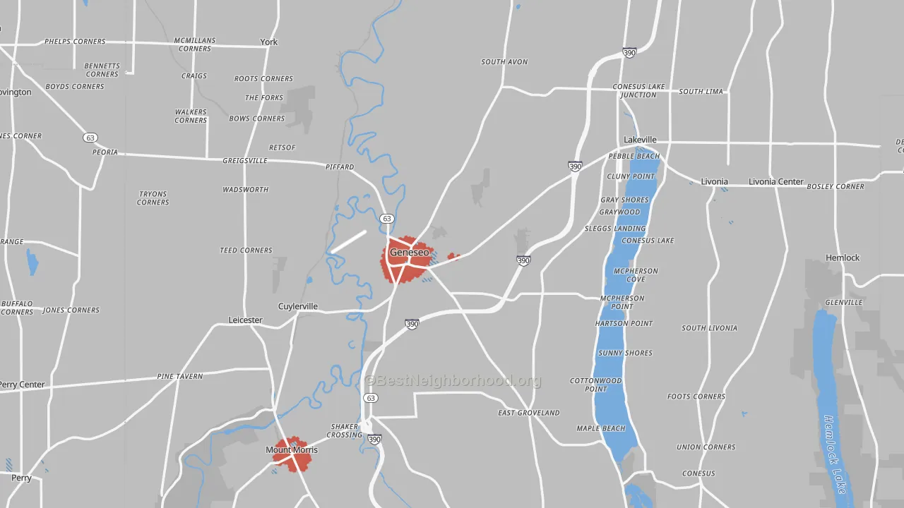 Transit Grade map of Geneseo, NY