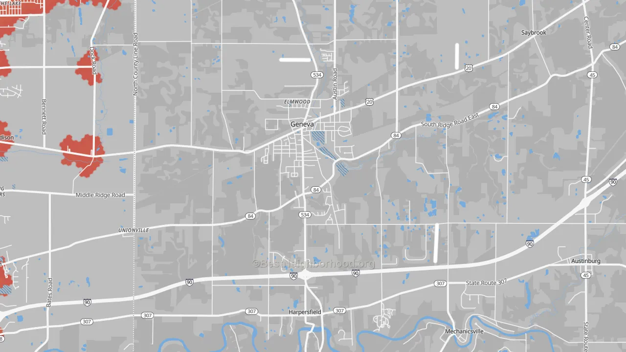 Transit Grade map of Geneva, OH