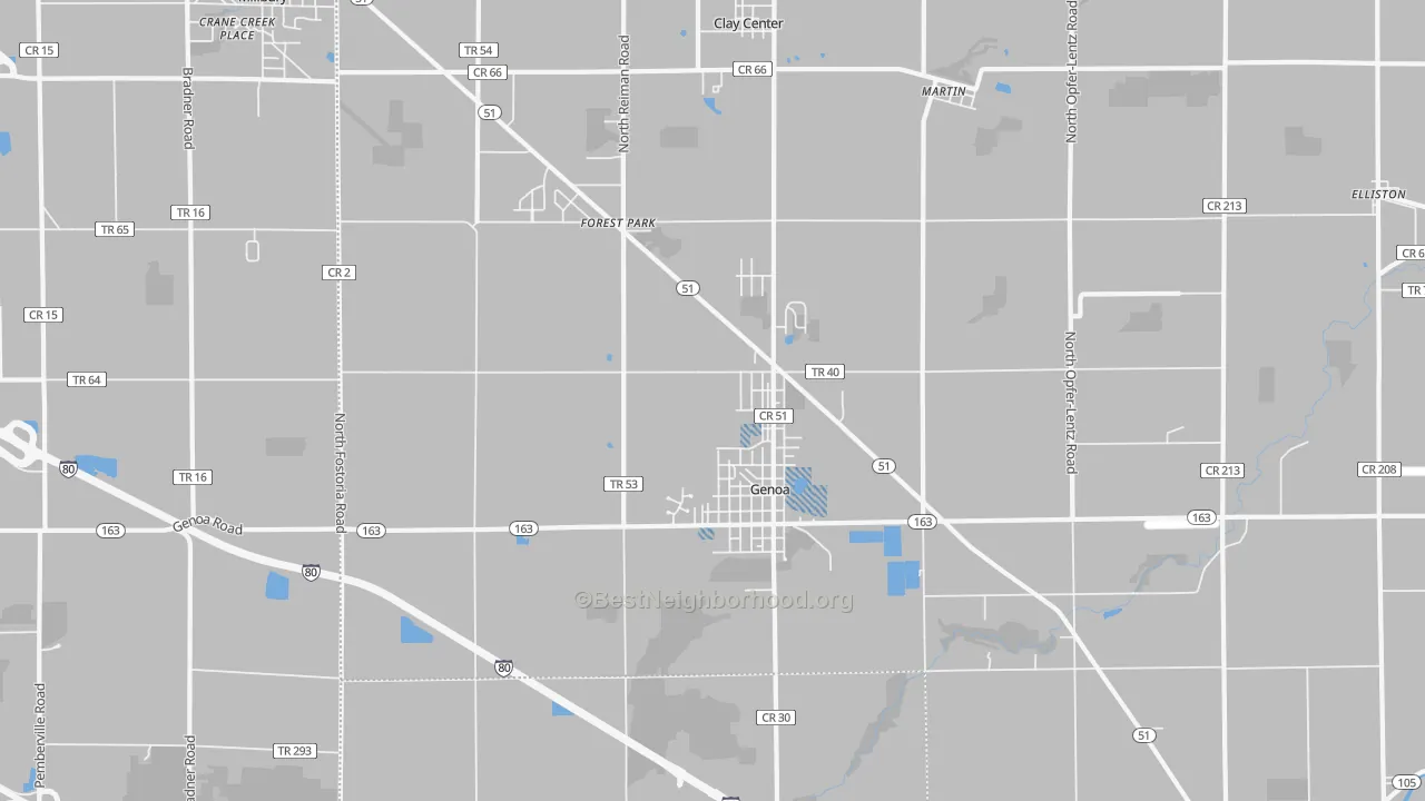 Transit Grade map of Genoa, OH