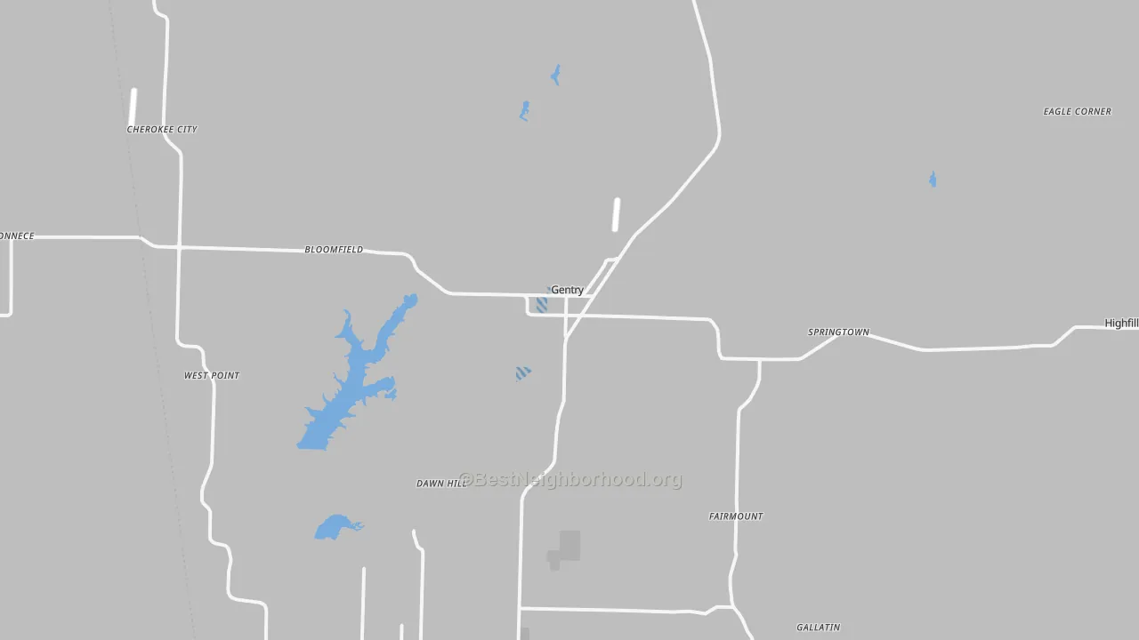 Transit Grade map of Gentry, AR