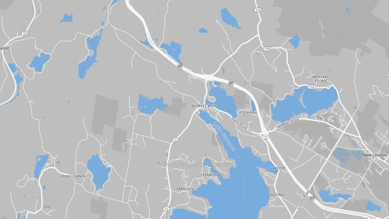 Transit Grade map of Georges Mills, NH