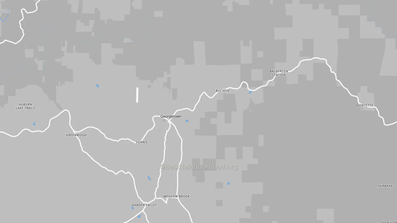 Transit Grade map of Georgetown, CA