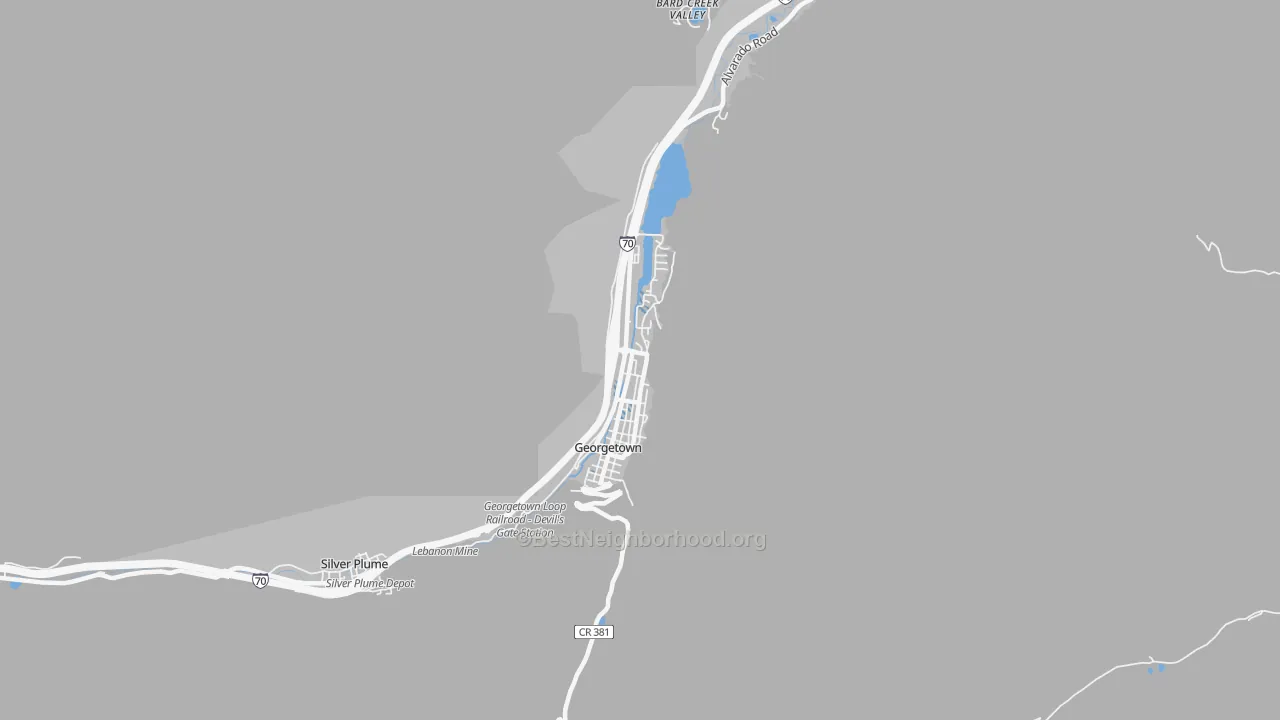 Transit Grade map of Georgetown, CO
