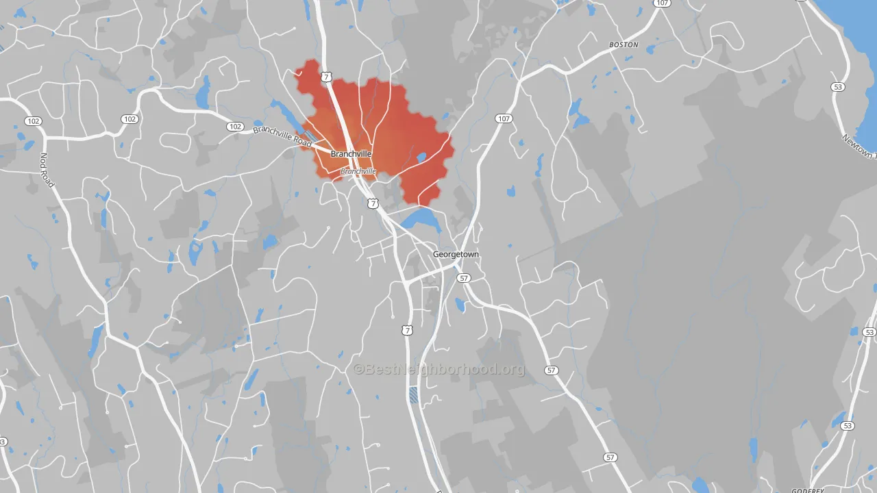 Transit Grade map of Georgetown, CT
