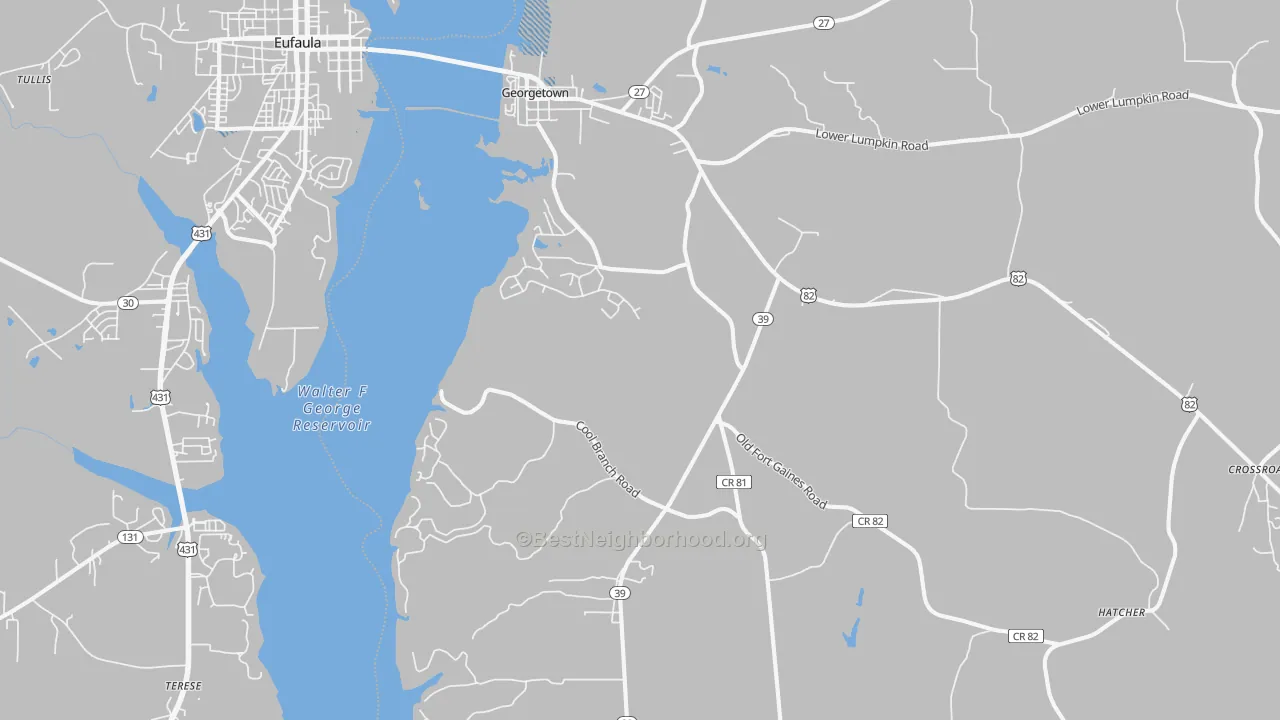 Transit Grade map of Georgetown, GA