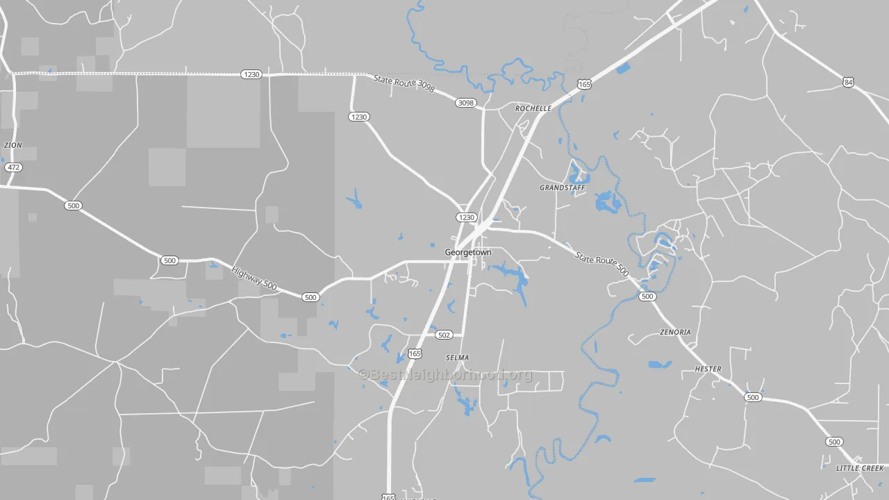 Transit Grade map of Georgetown, LA