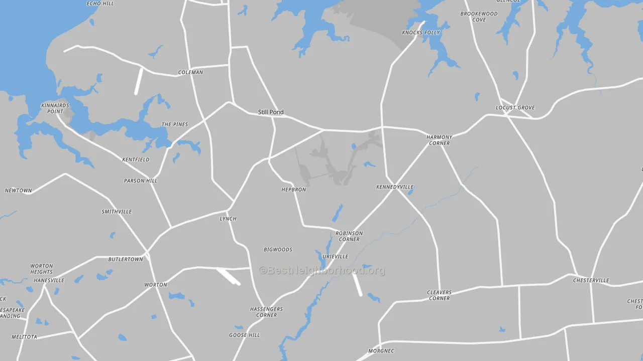 Transit Grade map of Georgetown, MD