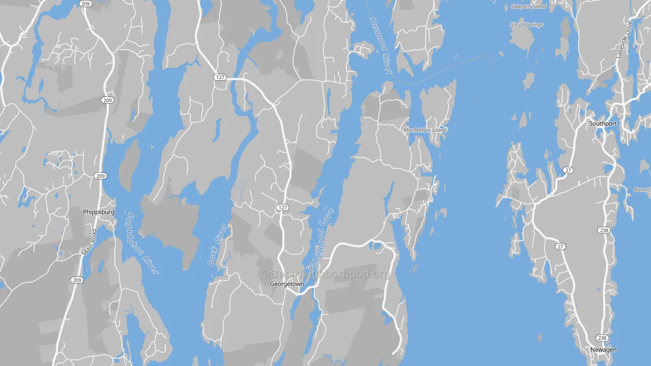 Transit Grade map of Georgetown, ME