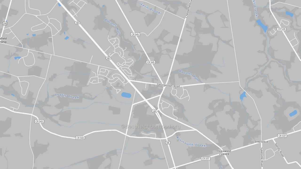 Transit Grade map of Georgetown, NJ