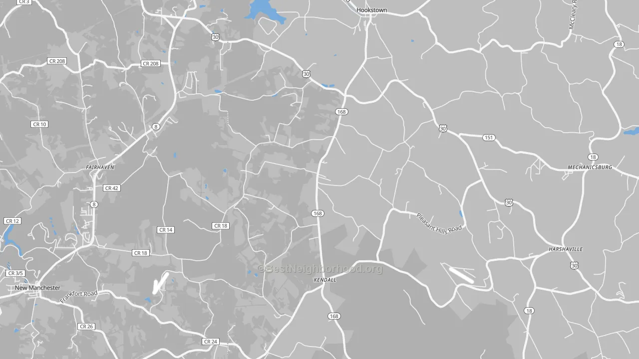 Transit Grade map of Georgetown, PA