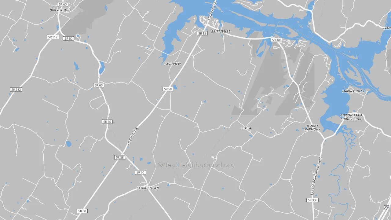 Transit Grade map of Georgetown, TN