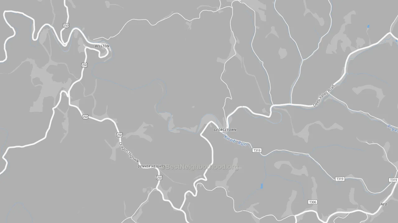 Transit Grade map of Georgetown, WV