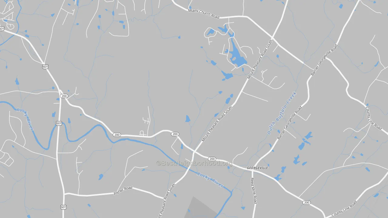 Transit Grade map of Georgeville, NC