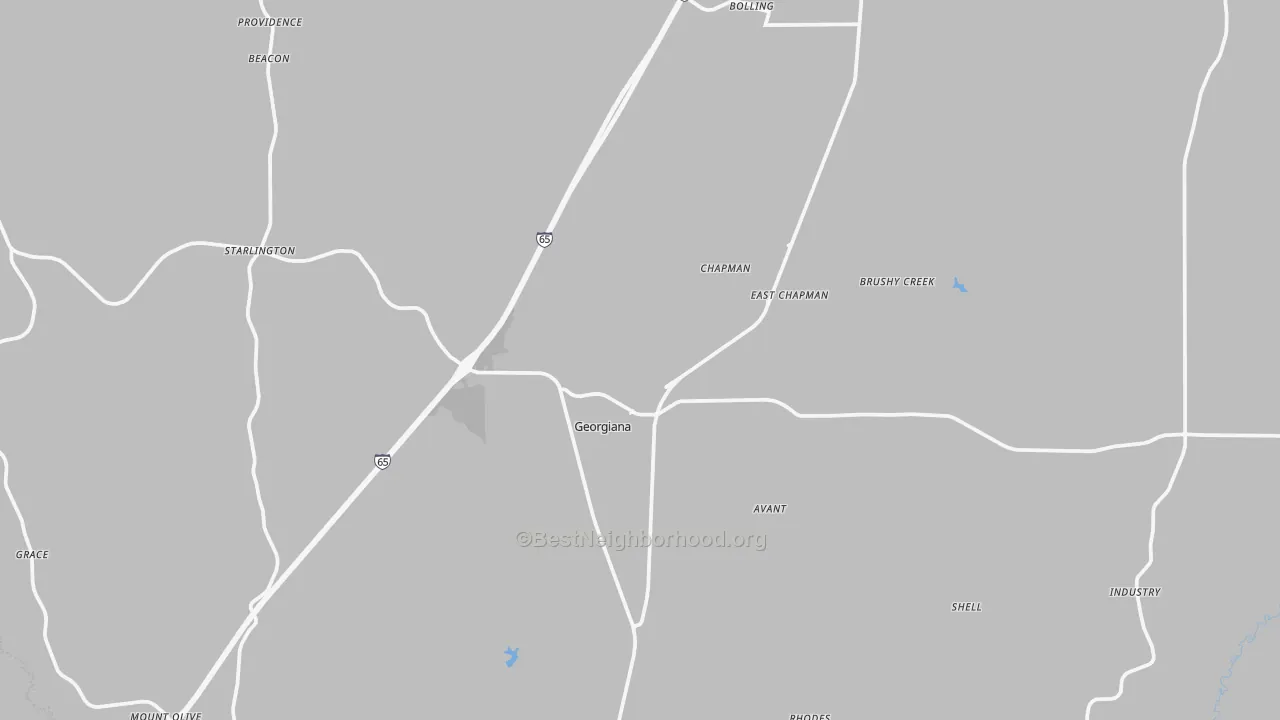 Transit Grade map of Georgiana, AL