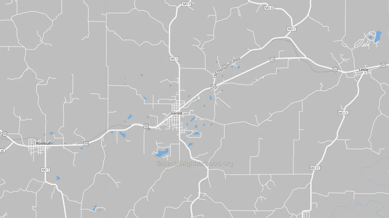 Transit Grade map of Gerald, MO