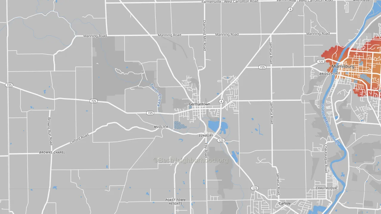 Transit Grade map of Germantown, OH