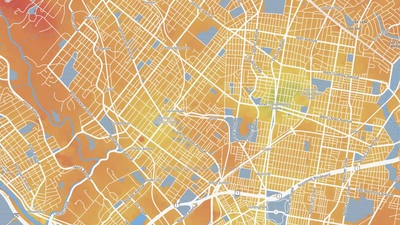 Transit Grade map of Germantown, Philadelphia, PA