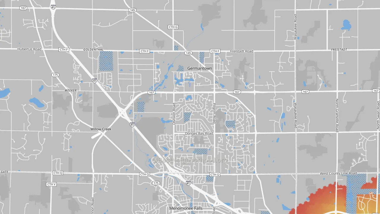 Transit Grade map of Germantown, WI