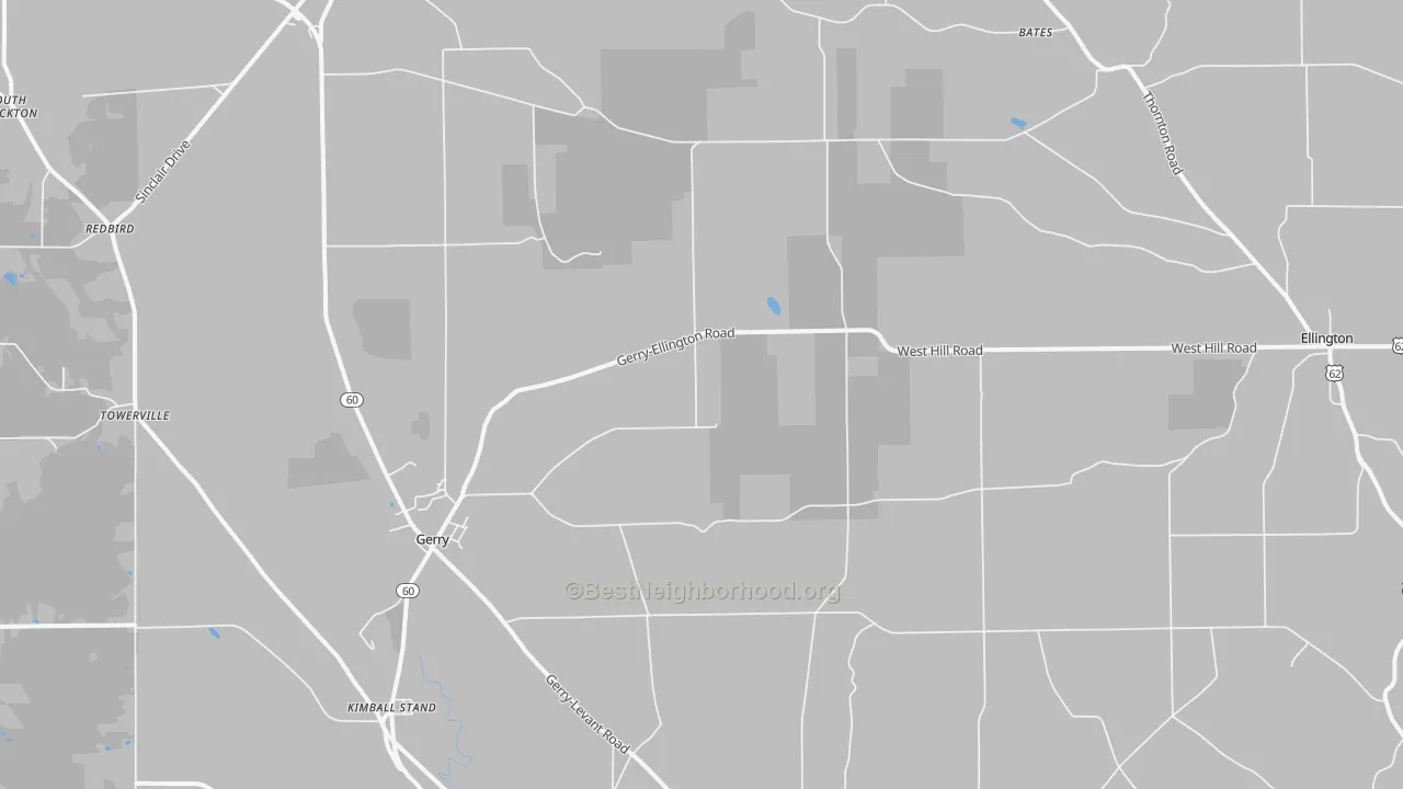 Transit Grade map of Gerry, NY